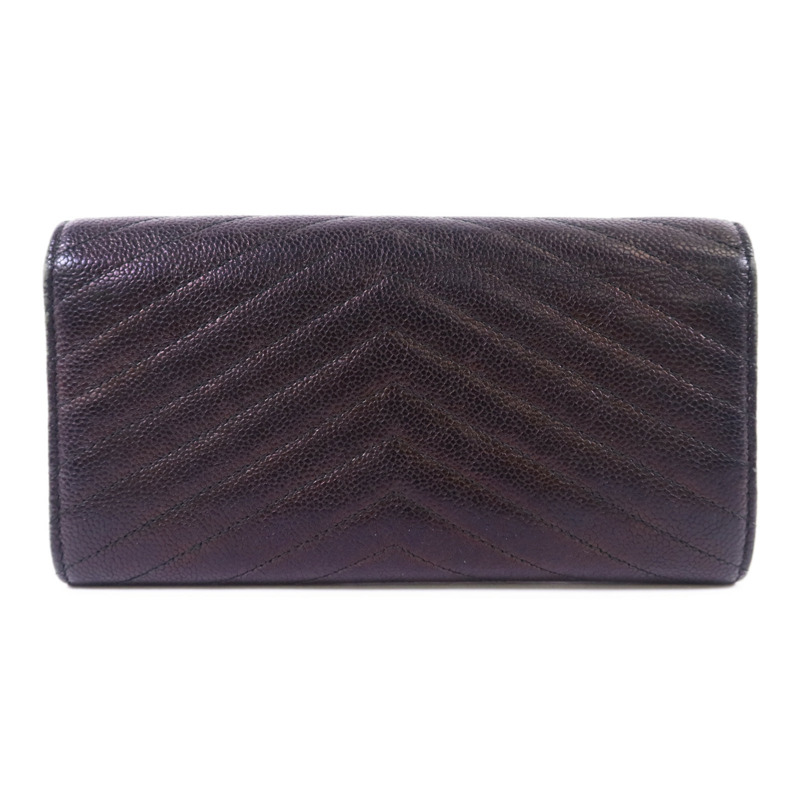 CHANEL 牛皮皮革Long Wallet銀扣長錢包-1