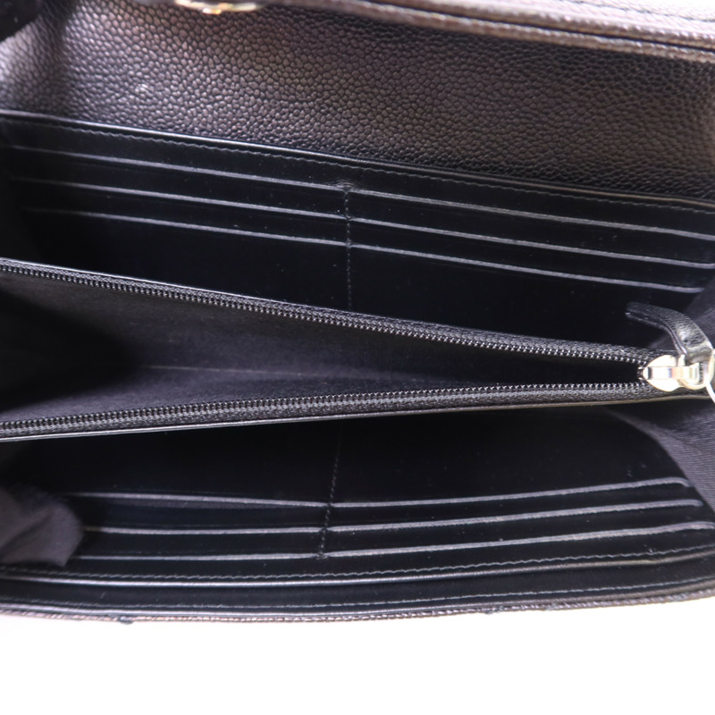 CHANEL 牛皮皮革Long Wallet銀扣長錢包-4