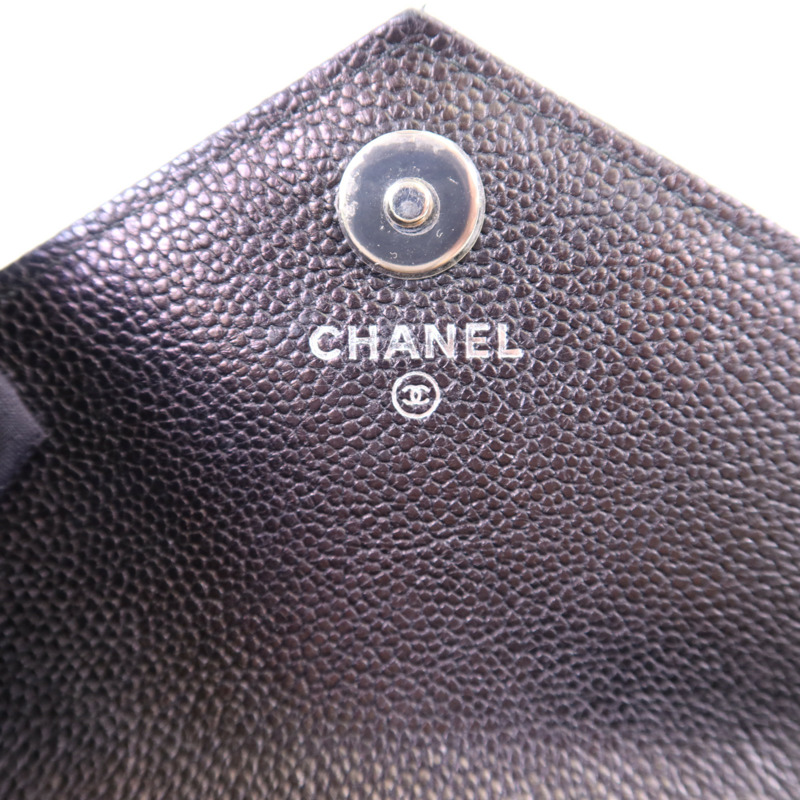 CHANEL 牛皮皮革Long Wallet銀扣長錢包-5