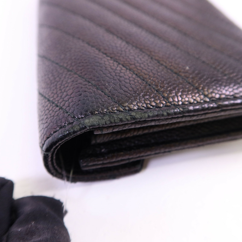 CHANEL 牛皮皮革Long Wallet銀扣長錢包-15