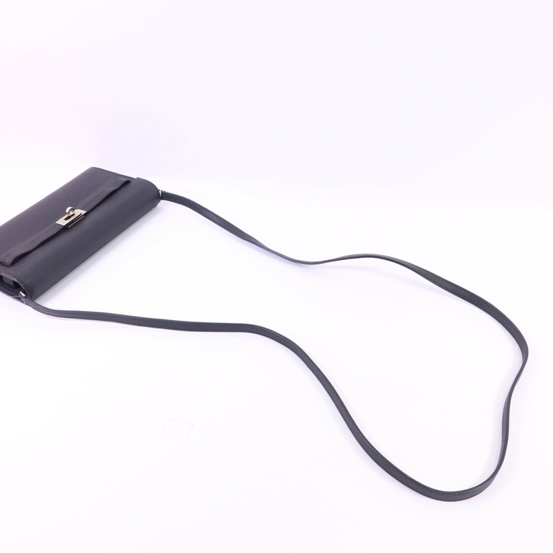 HERMES Epsom皮革Kelly To Go銀扣肩背袋Noir-4