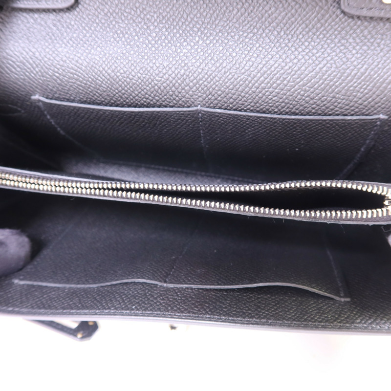 HERMES Epsom皮革Kelly To Go銀扣肩背袋Noir-5