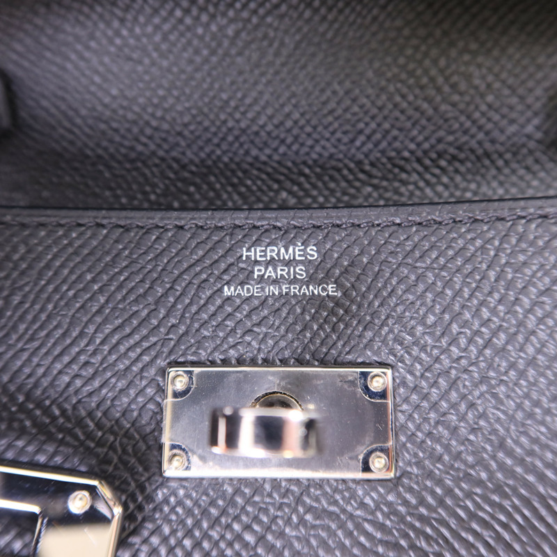 HERMES Epsom皮革Kelly To Go銀扣肩背袋Noir-6