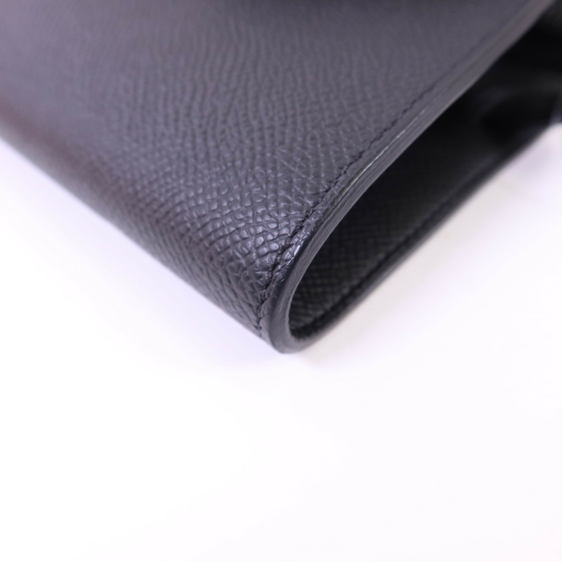 HERMES Epsom皮革Kelly To Go銀扣肩背袋Noir-11