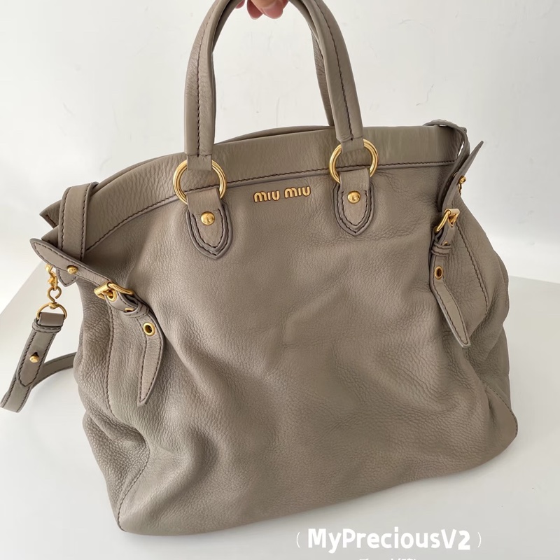 Miu Miu • 大象灰全皮托特包 Tote-0