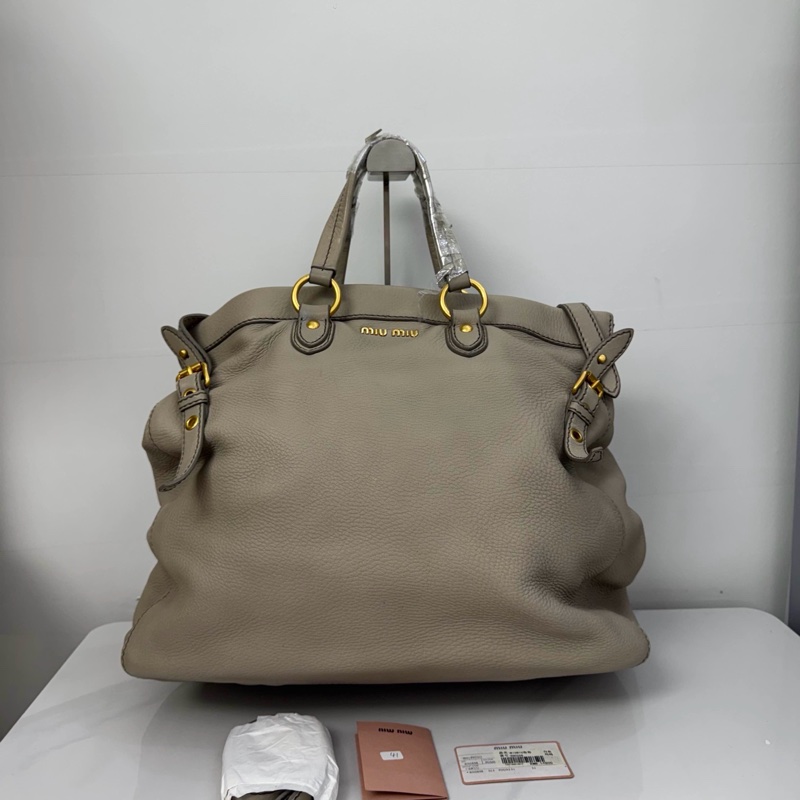 Miu Miu • 大象灰全皮托特包 Tote-1