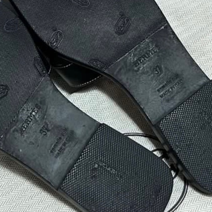 Hermes Oran 黑色 拖鞋-9