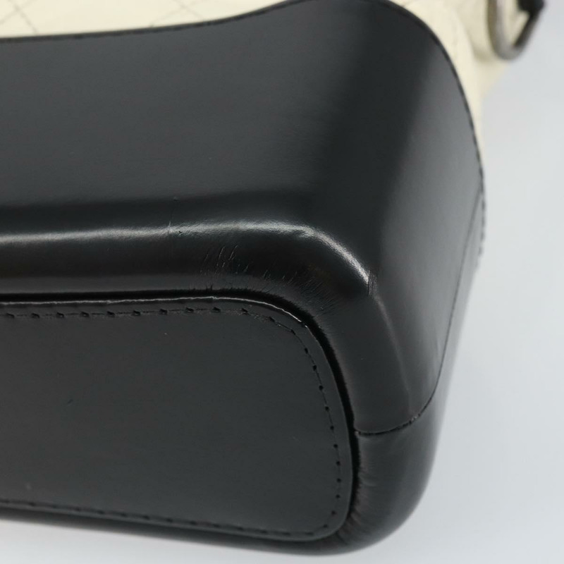 【日本直送】香奈兒 (CHANEL) 鏈 Gabriel de Chanel 單肩包 小牛皮 白色 金色 CC 標誌 Auth 161659-8