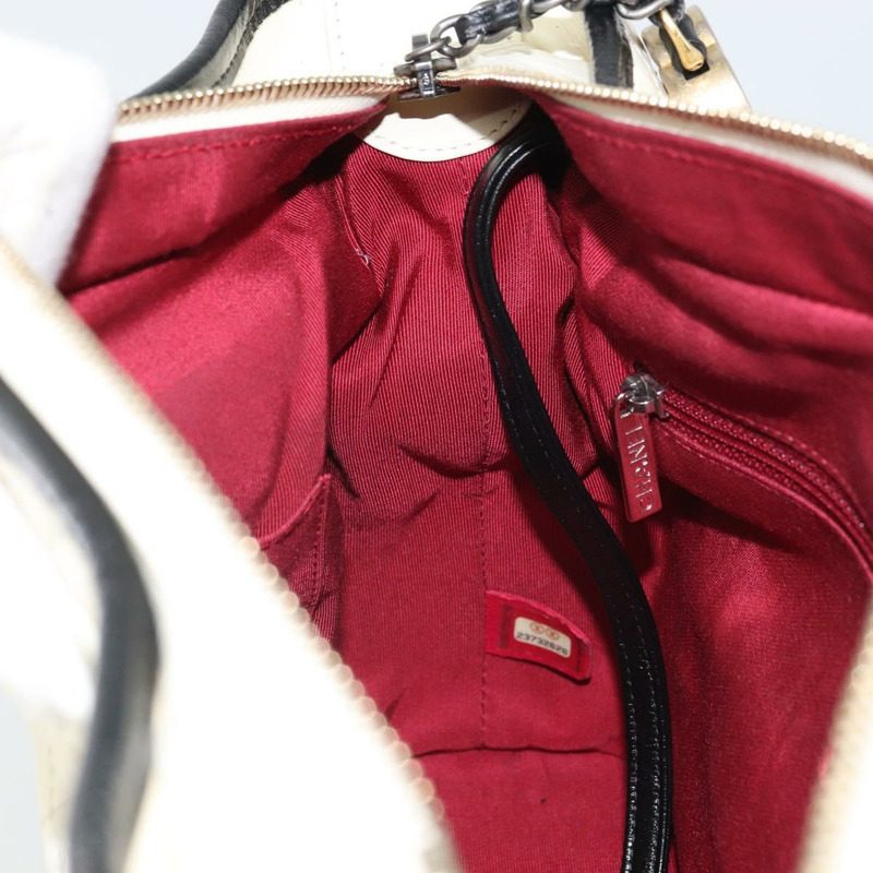 【日本直送】香奈兒 (CHANEL) 鏈 Gabriel de Chanel 單肩包 小牛皮 白色 金色 CC 標誌 Auth 161659-19