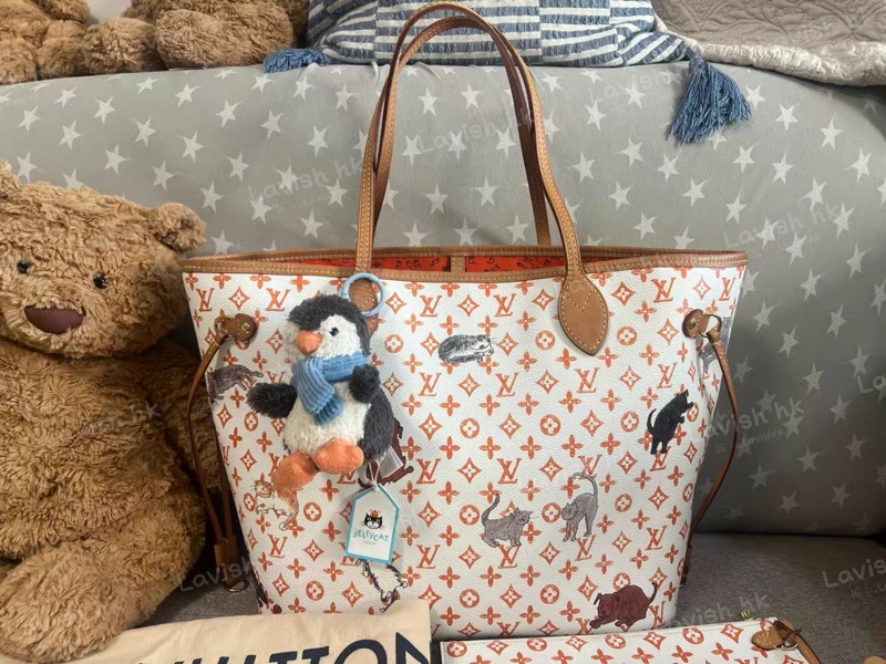 LV 白色猫狗 Neverfull-2