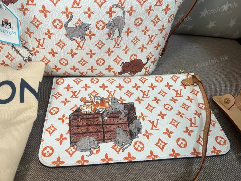 LV 白色猫狗 Neverfull-5