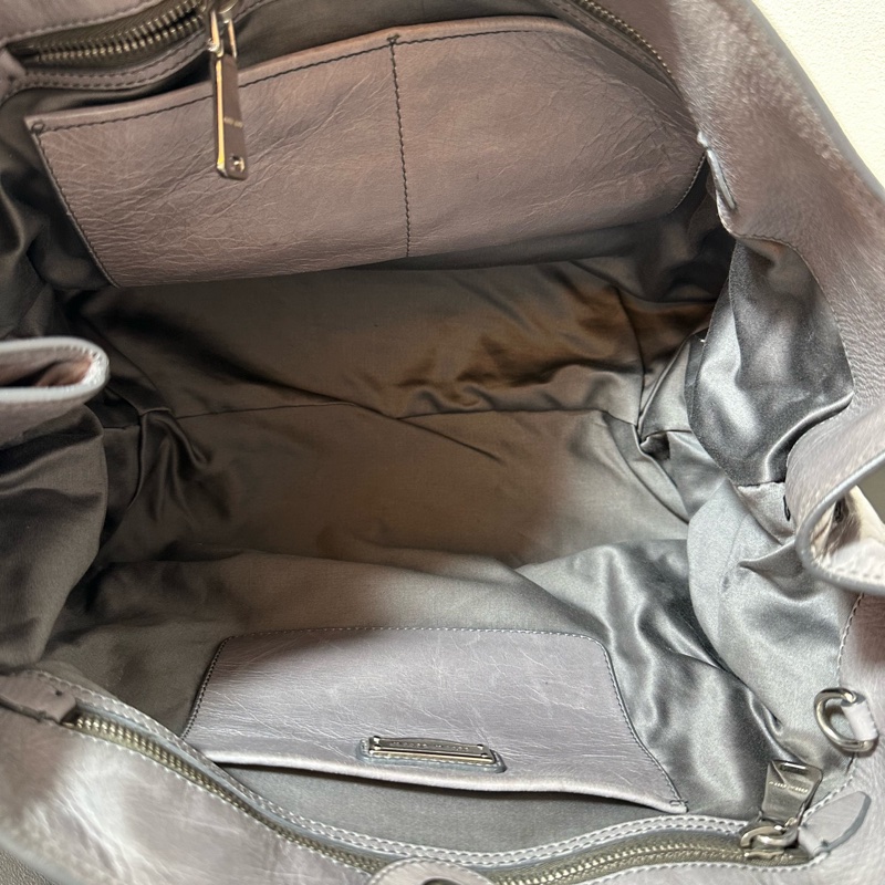 Miu Miu • 油臘皮霧霾灰紫色托特包 Tote-7