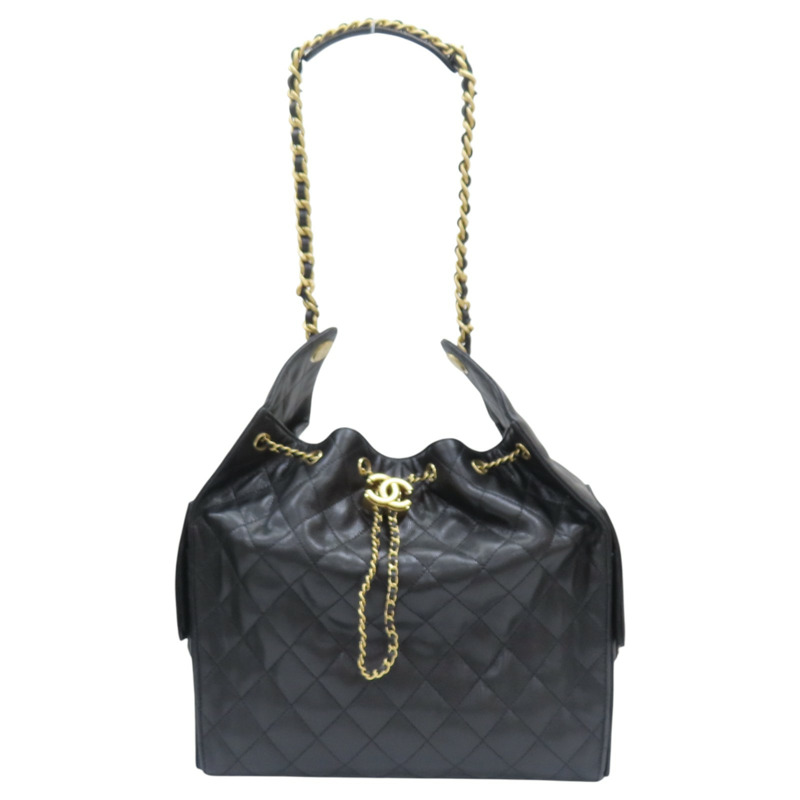 黑色 荔枝紋 牛皮 25包 中號 手提包 AS5311【CHANEL 香奈兒】 AS5311-0