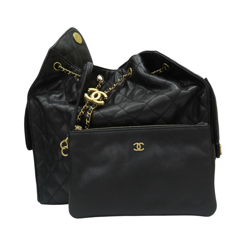 黑色 荔枝紋 牛皮 25包 中號 手提包 AS5311【CHANEL 香奈兒】 AS5311-8