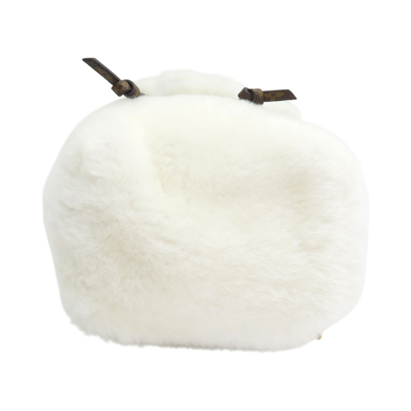 白色毛絨 棕色原花帆布 Viv-ified 後背包 兩用包【LOUIS VUITTON LV 路易威登】 M26246-3