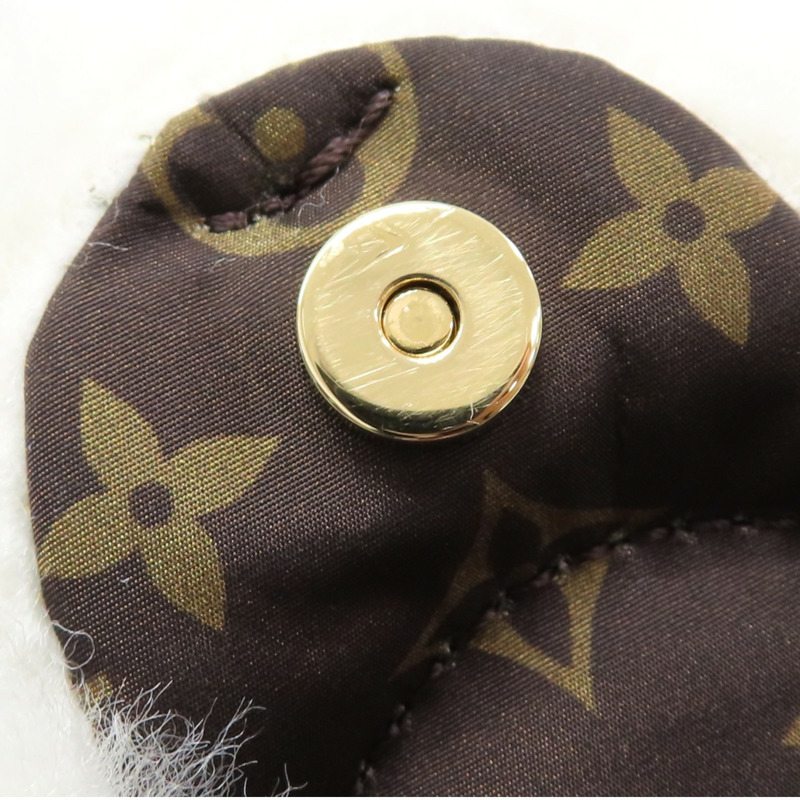 白色毛絨 棕色原花帆布 Viv-ified 後背包 兩用包【LOUIS VUITTON LV 路易威登】 M26246-14