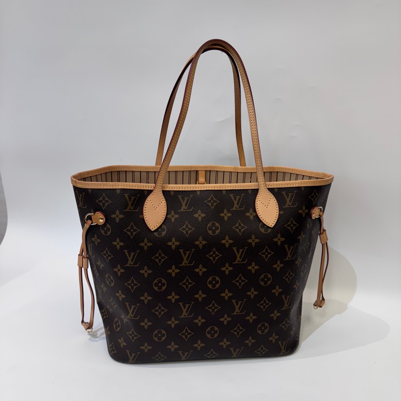 LV Neverfull MM老花手提肩背托特包 晶片款 近全新-1