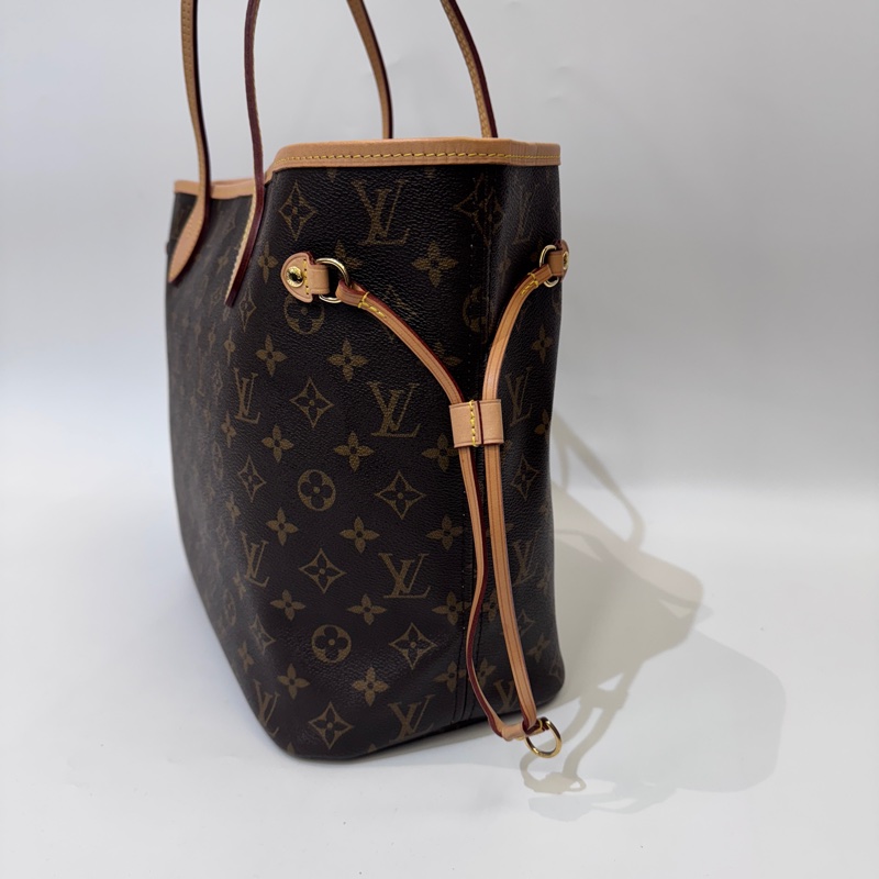 LV Neverfull MM老花手提肩背托特包 晶片款 近全新-2