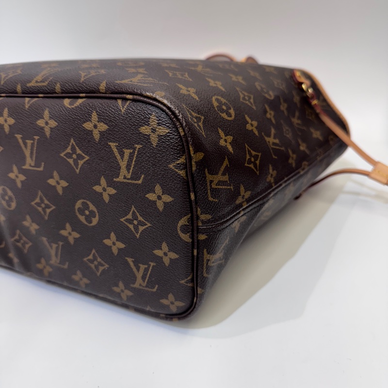 LV Neverfull MM老花手提肩背托特包 晶片款 近全新-5
