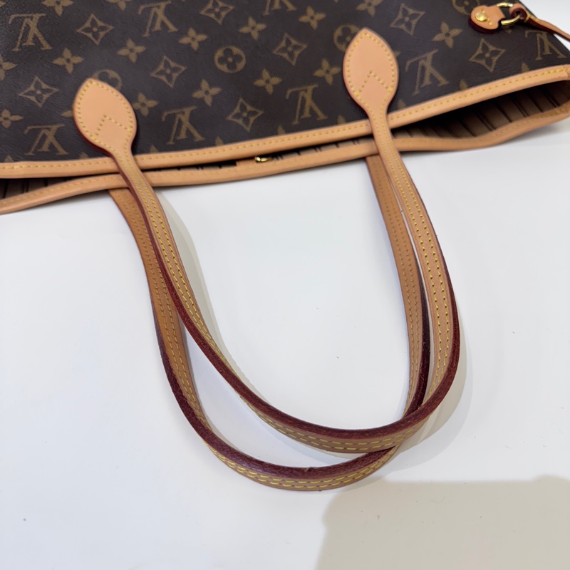 LV Neverfull MM老花手提肩背托特包 晶片款 近全新-9