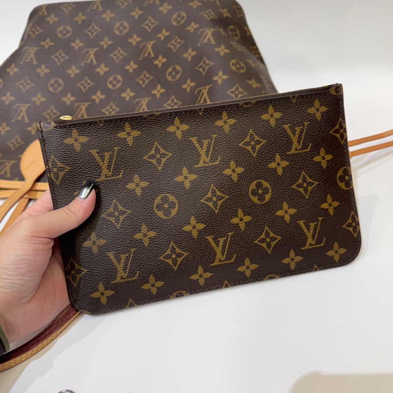 LV Neverfull MM老花手提肩背托特包 晶片款 近全新-10