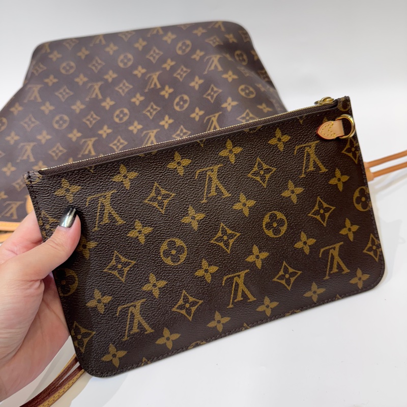 LV Neverfull MM老花手提肩背托特包 晶片款 近全新-11