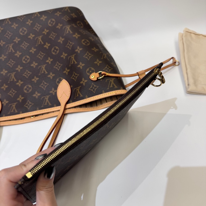 LV Neverfull MM老花手提肩背托特包 晶片款 近全新-15