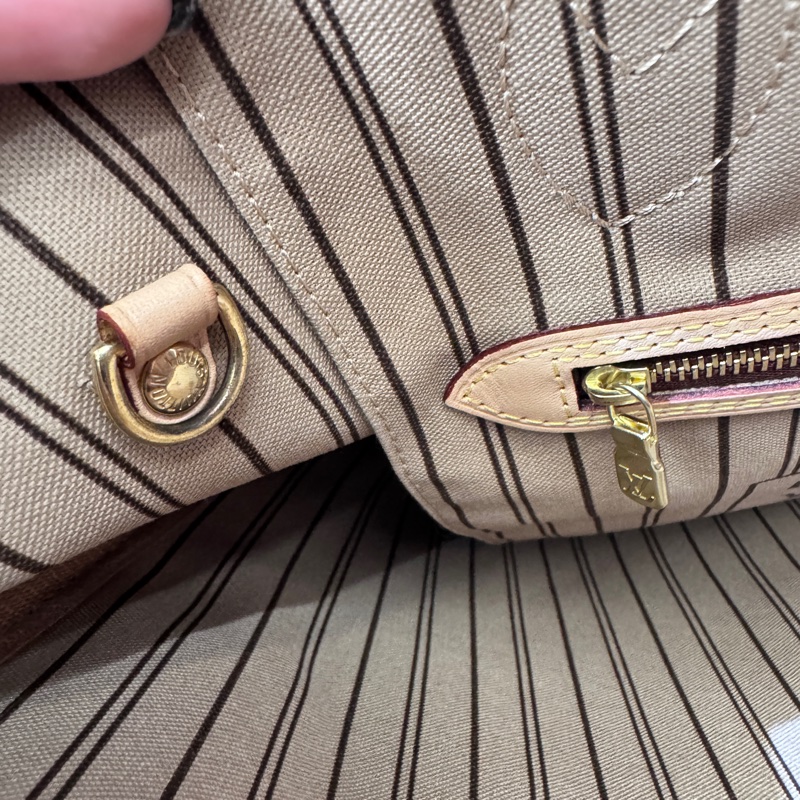 LV Neverfull MM老花手提肩背托特包 晶片款 近全新-18