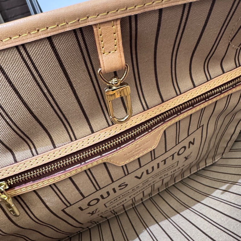 LV Neverfull MM老花手提肩背托特包 晶片款 近全新-19