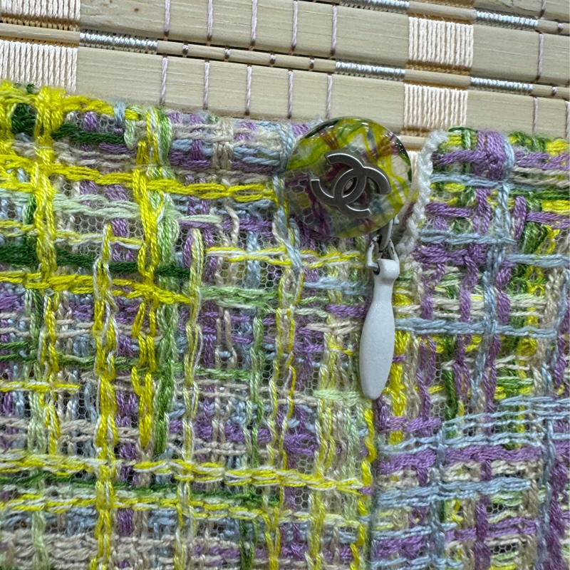 Chanel 香奈兒 粉紅橙色編織四口袋上衣無袖連身裙40碼-2