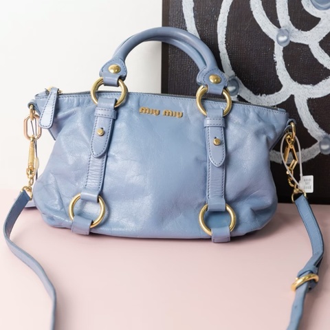 Miu Miu • 全皮寶寶藍手提包