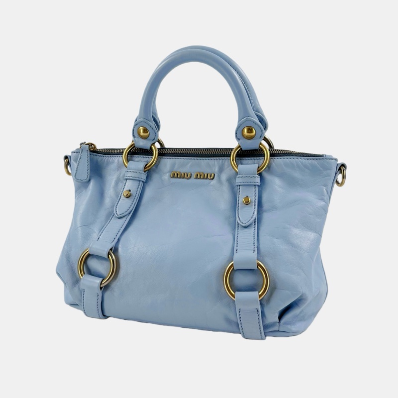 Miu Miu • 全皮寶寶藍手提包-1