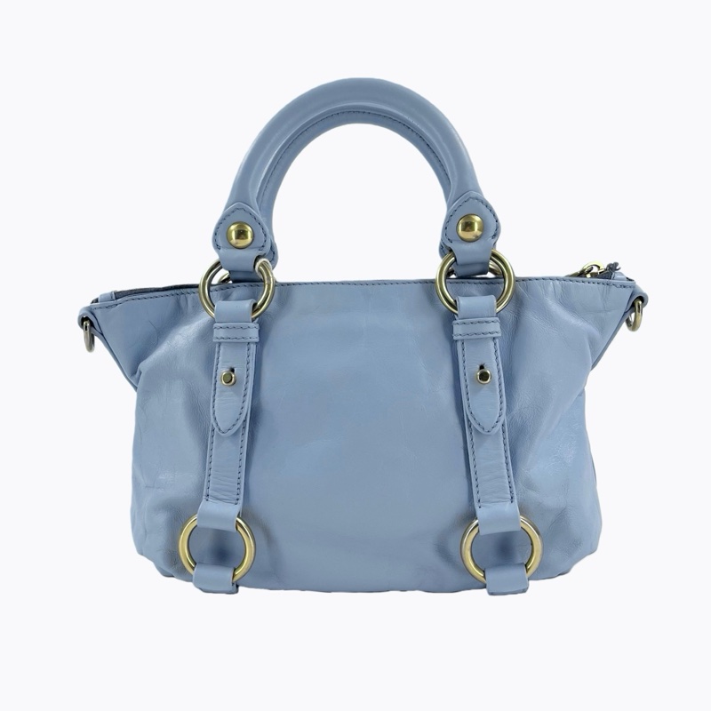 Miu Miu • 全皮寶寶藍手提包-2