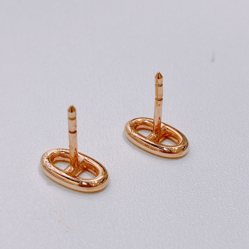 TW4652 HERMES 愛馬仕小號豬鼻系列18K玫瑰金耳環CHAINE D'ANCRE EARRINGS 18K ROSE GOLD-6