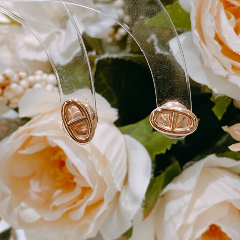 TW4652 HERMES 愛馬仕小號豬鼻系列18K玫瑰金耳環CHAINE D'ANCRE EARRINGS 18K ROSE GOLD-8
