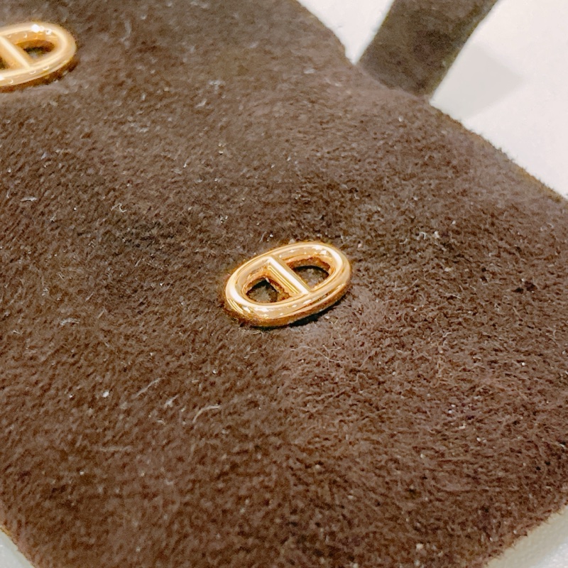 TW4652 HERMES 愛馬仕小號豬鼻系列18K玫瑰金耳環CHAINE D'ANCRE EARRINGS 18K ROSE GOLD-20