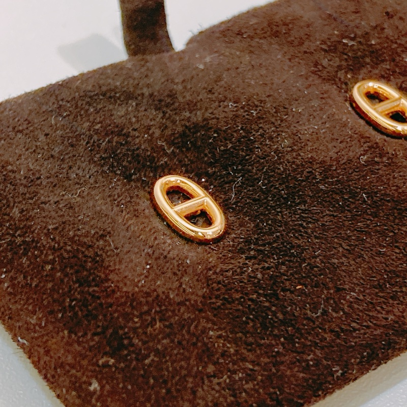 TW4652 HERMES 愛馬仕小號豬鼻系列18K玫瑰金耳環CHAINE D'ANCRE EARRINGS 18K ROSE GOLD-21