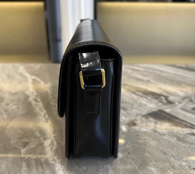 【全新✨ 全網最低價！】Celine 凱旋門 TEEN TRIOMPHE黑金 亮澤牛皮革手袋-3