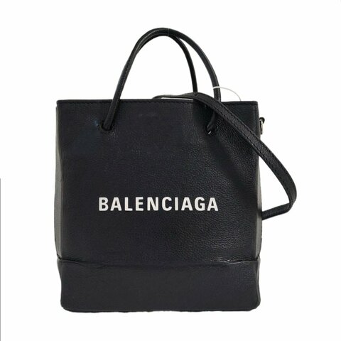 BALENCIAGA 托特包大號黑色牛皮單肩包 銀色五金 可拆卸肩帶