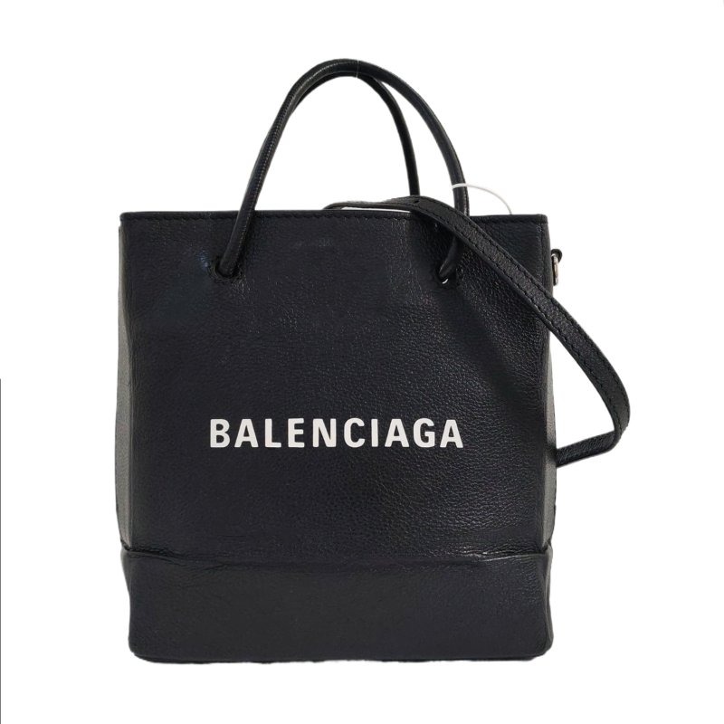 BALENCIAGA 托特包大號黑色牛皮單肩包 銀色五金 可拆卸肩帶-0