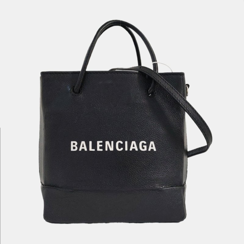 BALENCIAGA 托特包大號黑色牛皮單肩包 銀色五金 可拆卸肩帶-1