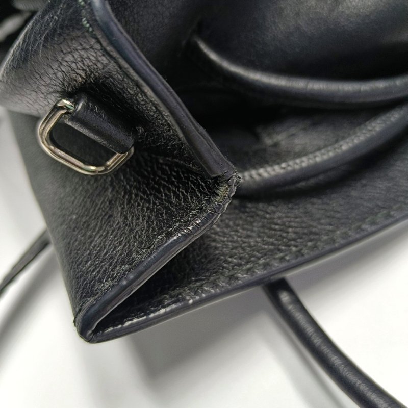 BALENCIAGA 托特包大號黑色牛皮單肩包 銀色五金 可拆卸肩帶-10