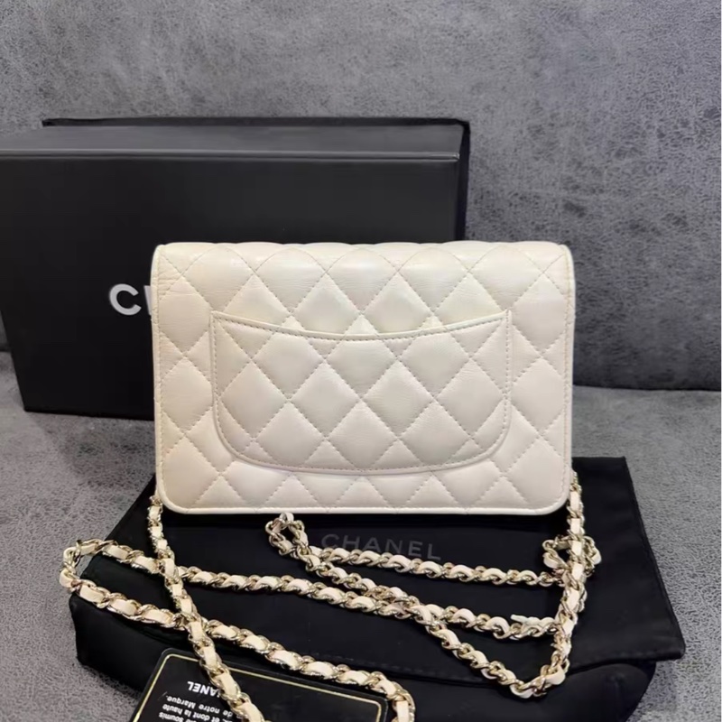【Chanel檢漏✨ 全網最低價！】Chanel WOC 白色 大logo仙氣飄飄-5