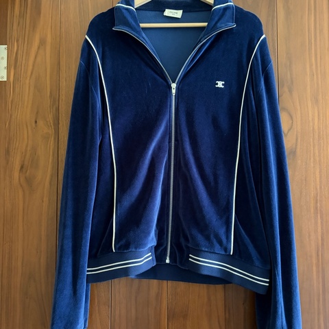 Celine藍天鵝絨運動外套XL