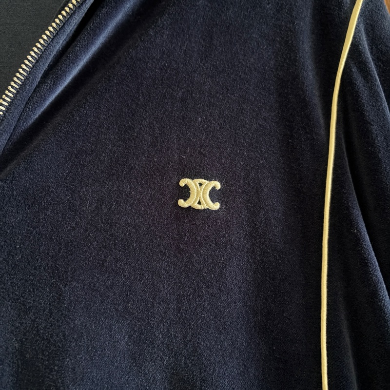 Celine藍天鵝絨運動外套XL-1