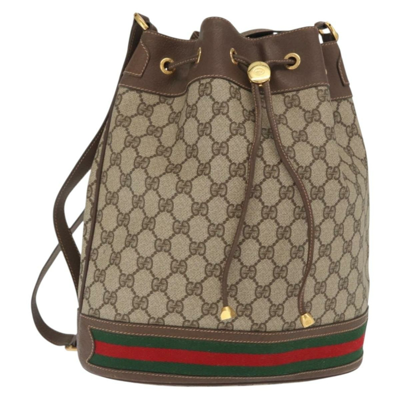 【日本直送】GUCCI GG Supreme Web Sherry Line 手提包 PVC 米色 金色 164 02 085 正品 158997-0
