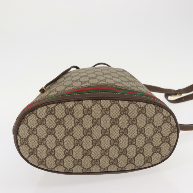 【日本直送】GUCCI GG Supreme Web Sherry Line 手提包 PVC 米色 金色 164 02 085 正品 158997-4