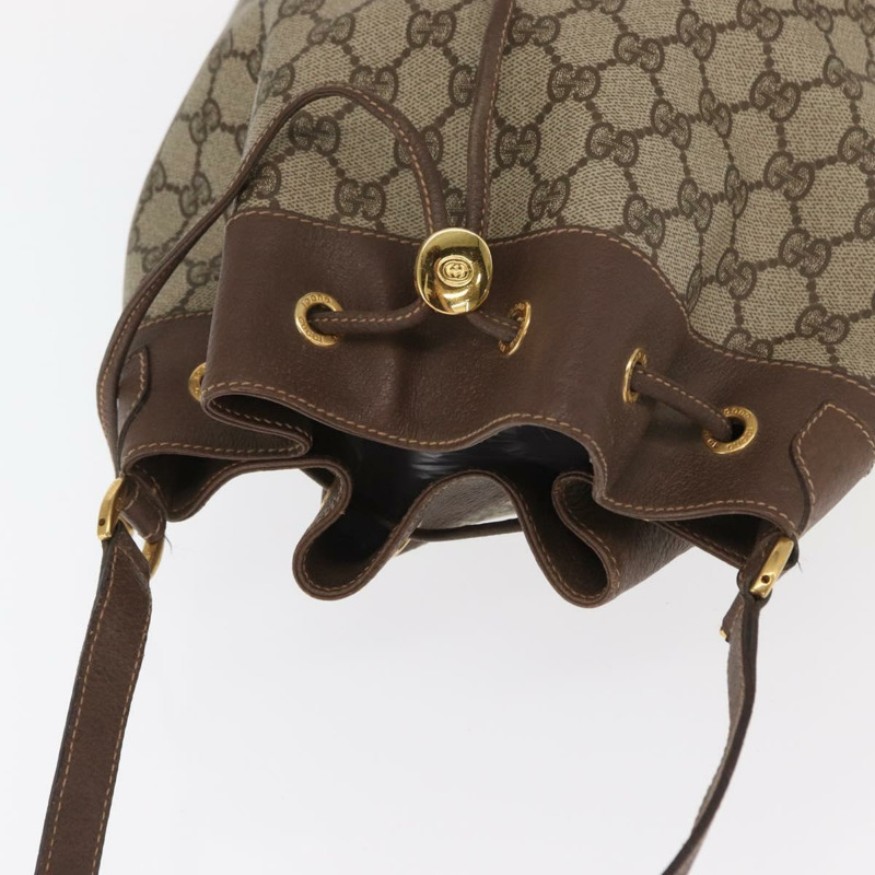 【日本直送】GUCCI GG Supreme Web Sherry Line 手提包 PVC 米色 金色 164 02 085 正品 158997-5