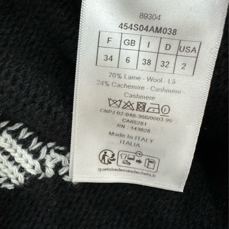 Dior迪奧 阿爾卑斯系列五角星針織羊絨毛衣 34碼 全新-4