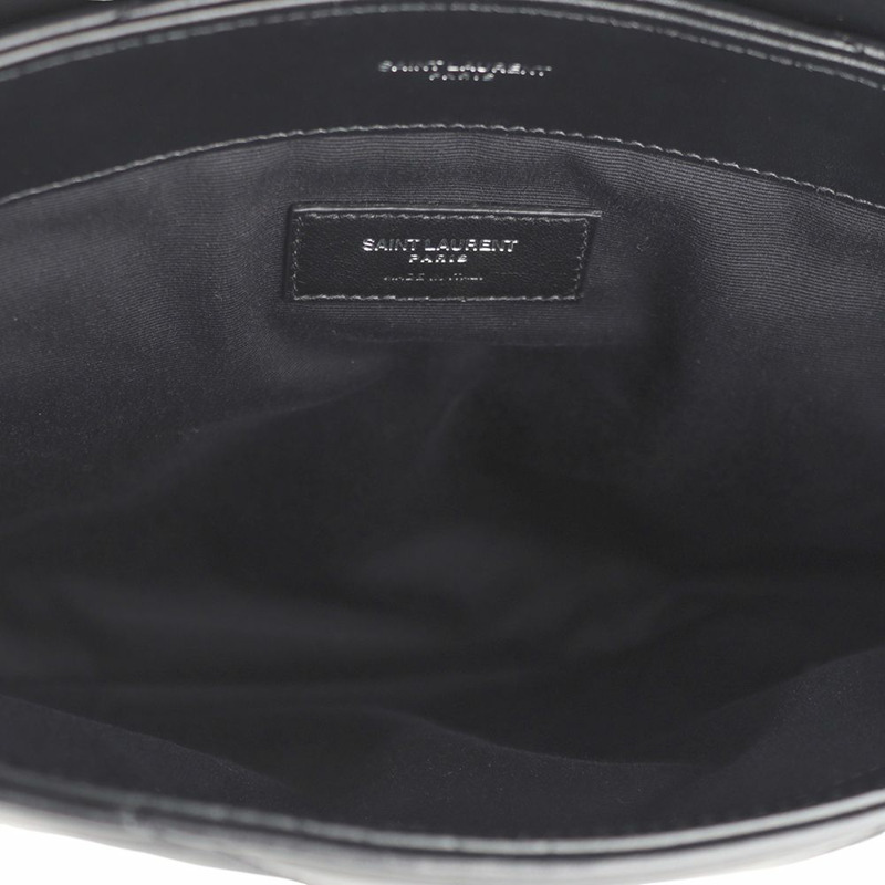 【包稅】SAINT LAURENT Matelassé 翻蓋 Loulou 手拿包 銀色-6